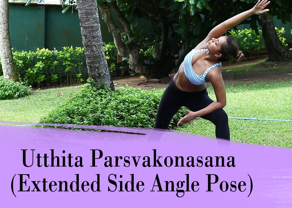 Anh 4 dong tac yoga tao goc nhon Utthita Parsvakonasana - 12 bài tập yoga giảm cân nhanh nhất áp dụng hiệu quả ngay tại nhà